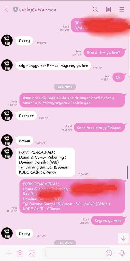 Surat tebuka LuckycatAuction (DANA GAK CAIR) 
