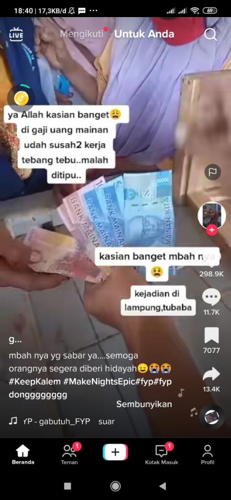 Kejam! Kakek Penebang Tebu Di Tipu Uang Mainan
