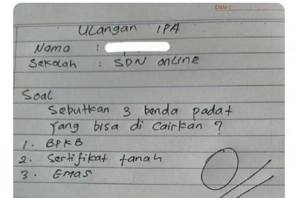 7 Jawaban Siswa Kocak Saat Ujian