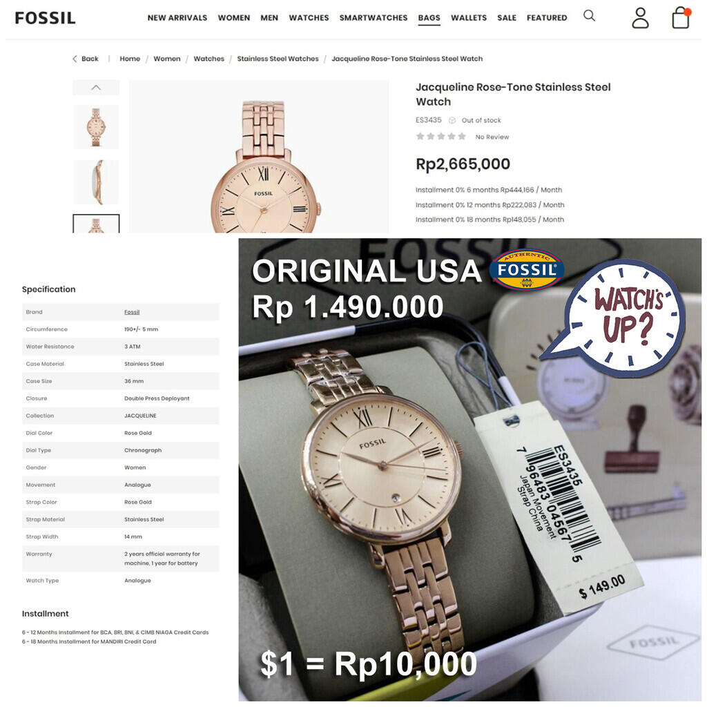 Jam Tangan Fossil Harga 1 Jutaan