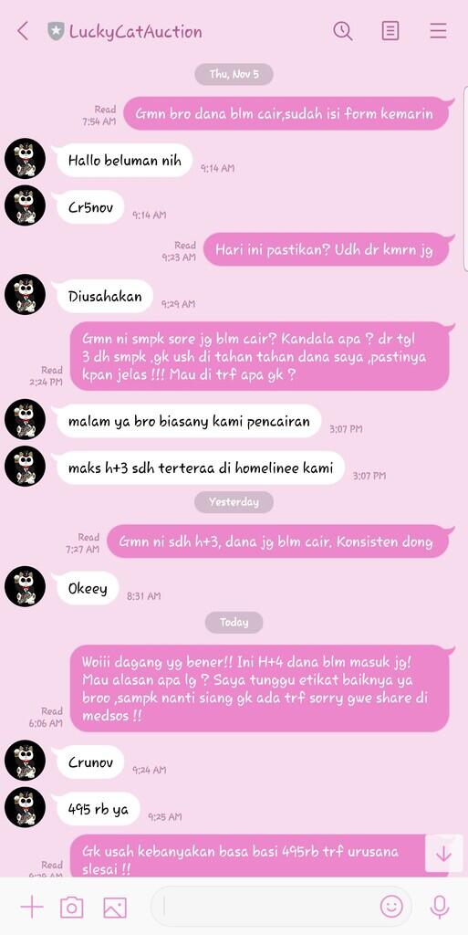 Surat tebuka LuckycatAuction (DANA GAK CAIR) 