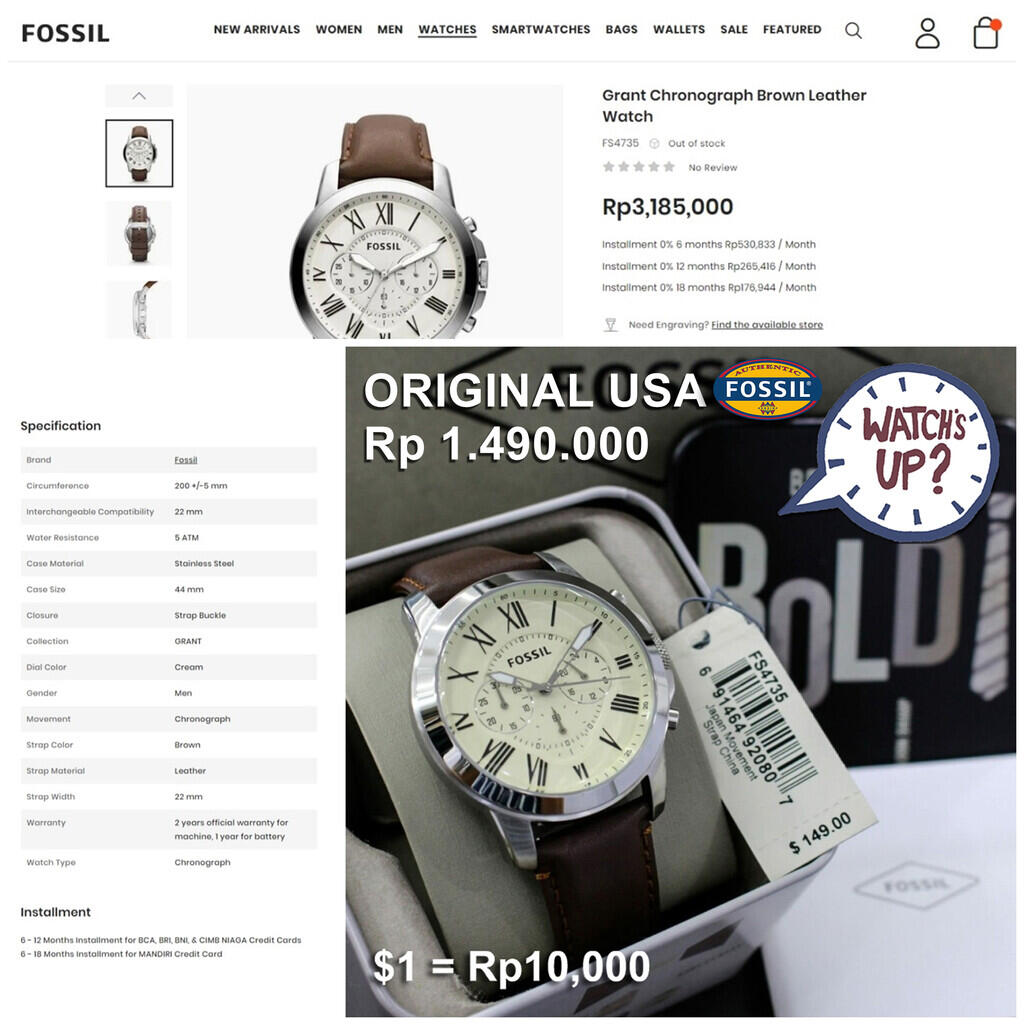 Jam Tangan Fossil Harga 1 Jutaan
