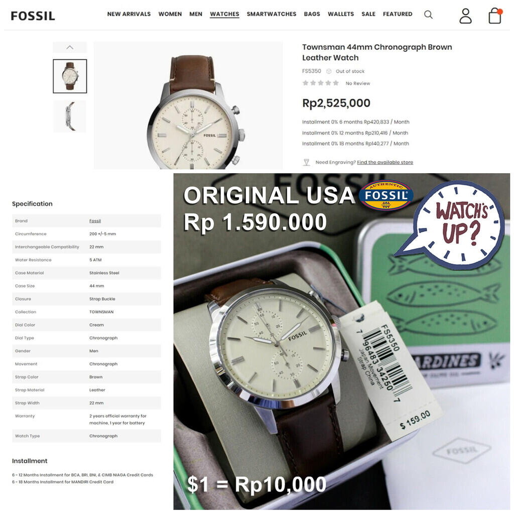 Jam Tangan Fossil Harga 1 Jutaan