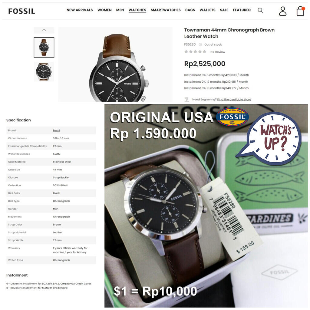 Jam Tangan Fossil Harga 1 Jutaan
