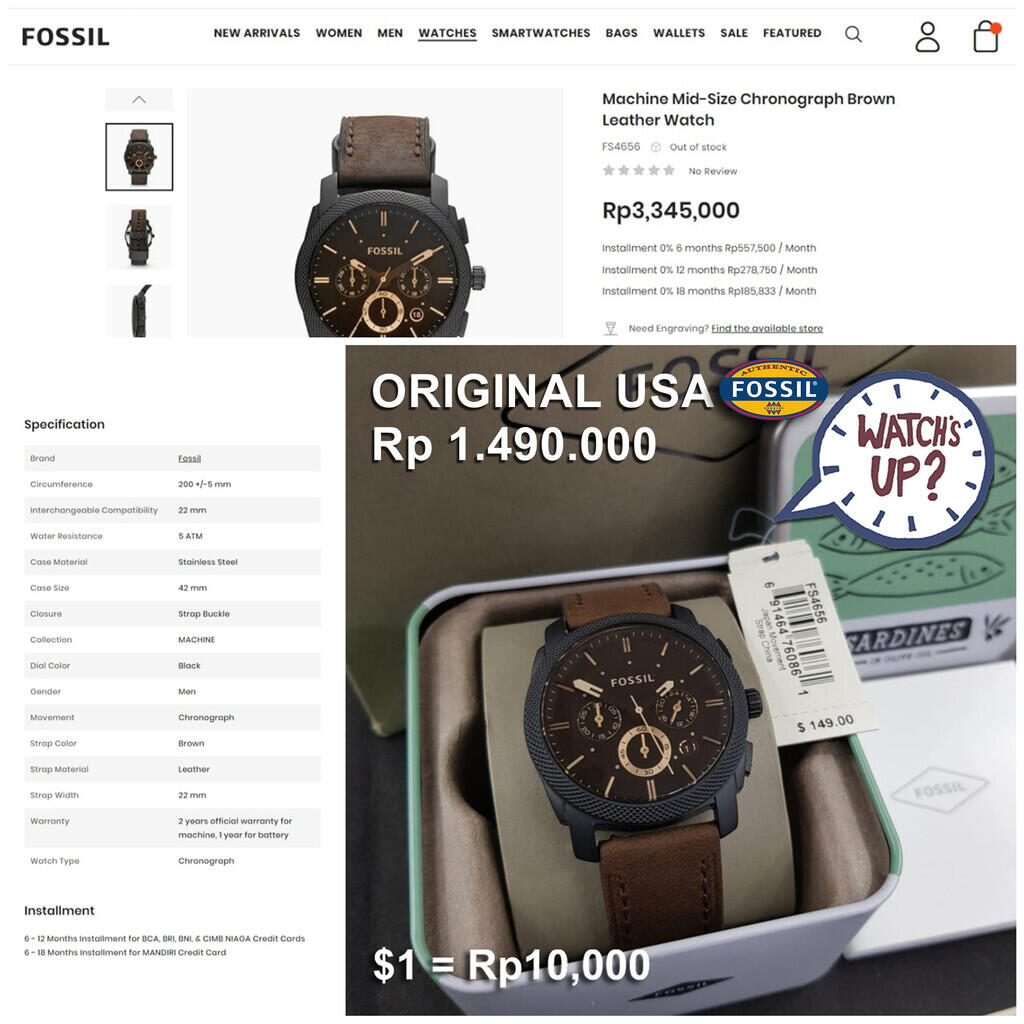 Jam Tangan Fossil Harga 1 Jutaan
