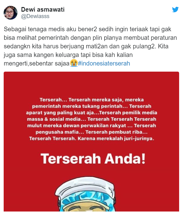 Tagar Indonesia Terserah Trending Topik Di Medsos