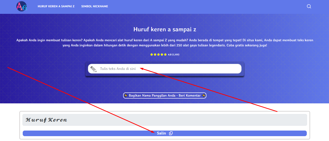 Huruf keren a hingga z