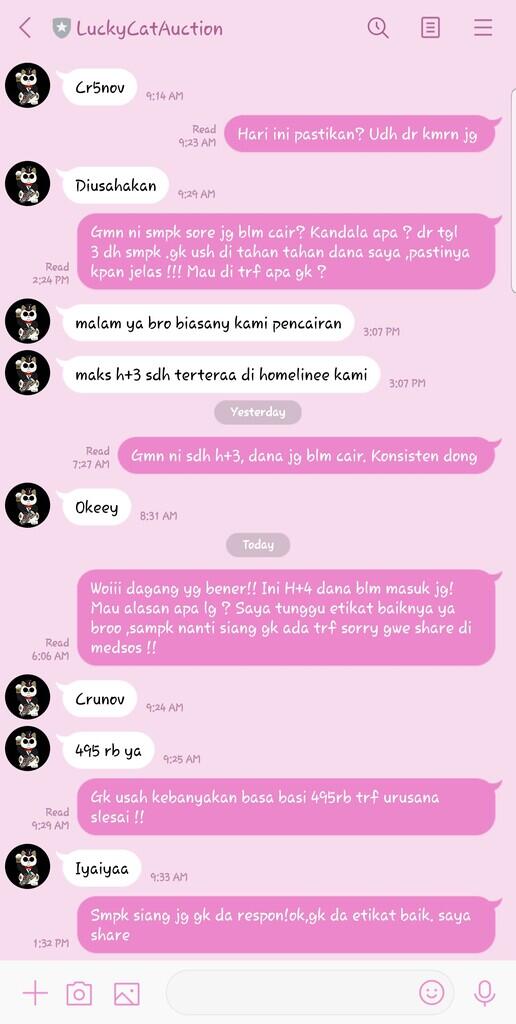 Surat tebuka LuckycatAuction (DANA GAK CAIR) 