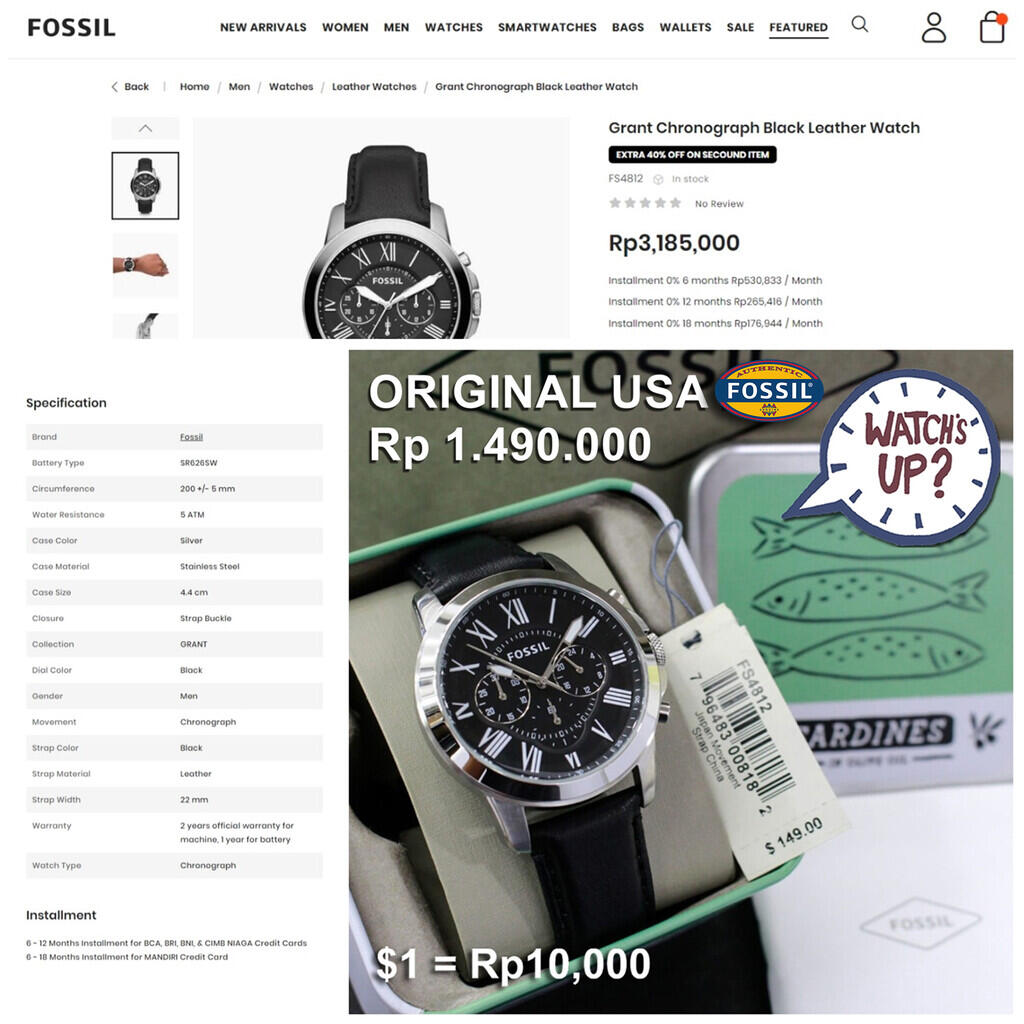 PROMO JAM TANGAN FOSSIL ORIGINAL USA