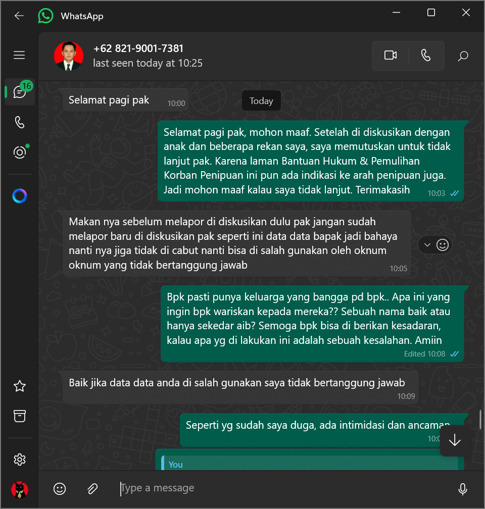 Mengetuk hati sorang penipu. Apakah dapat??