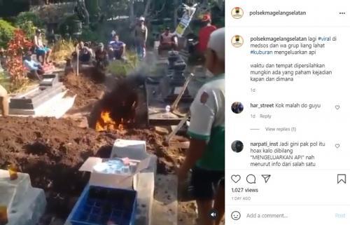 Lubang Kuburan Mendadak Keluar Api, Begini Penyebab Kuburan Keluar Api