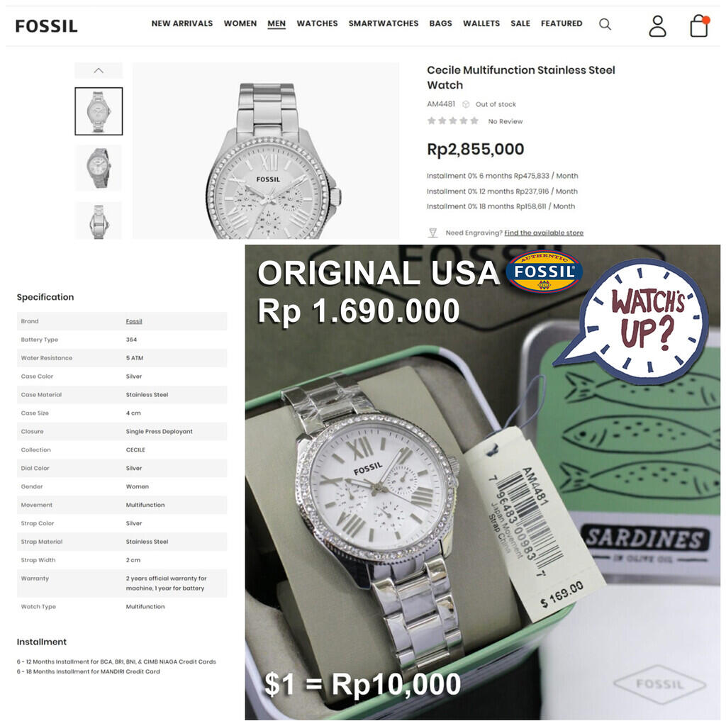 Jam Tangan Fossil Harga 1 Jutaan