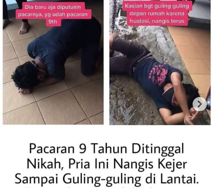 Duh Kasihan!!! Pacaran 9 Tahun, Pas Putus Langsung Nangis Guling-Guling