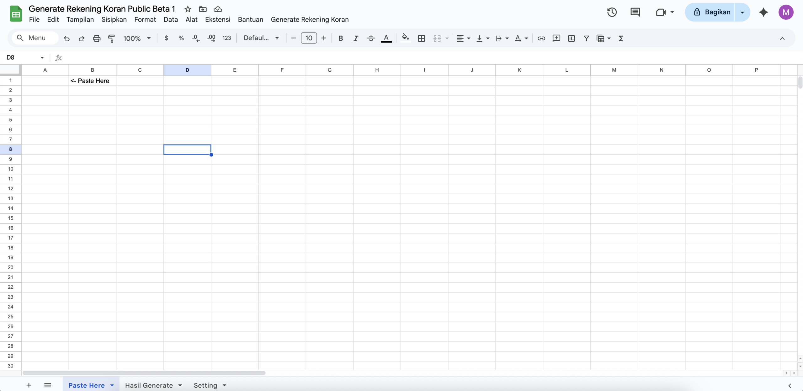 [BETA] Rekening Koran PDF to Google Sheet