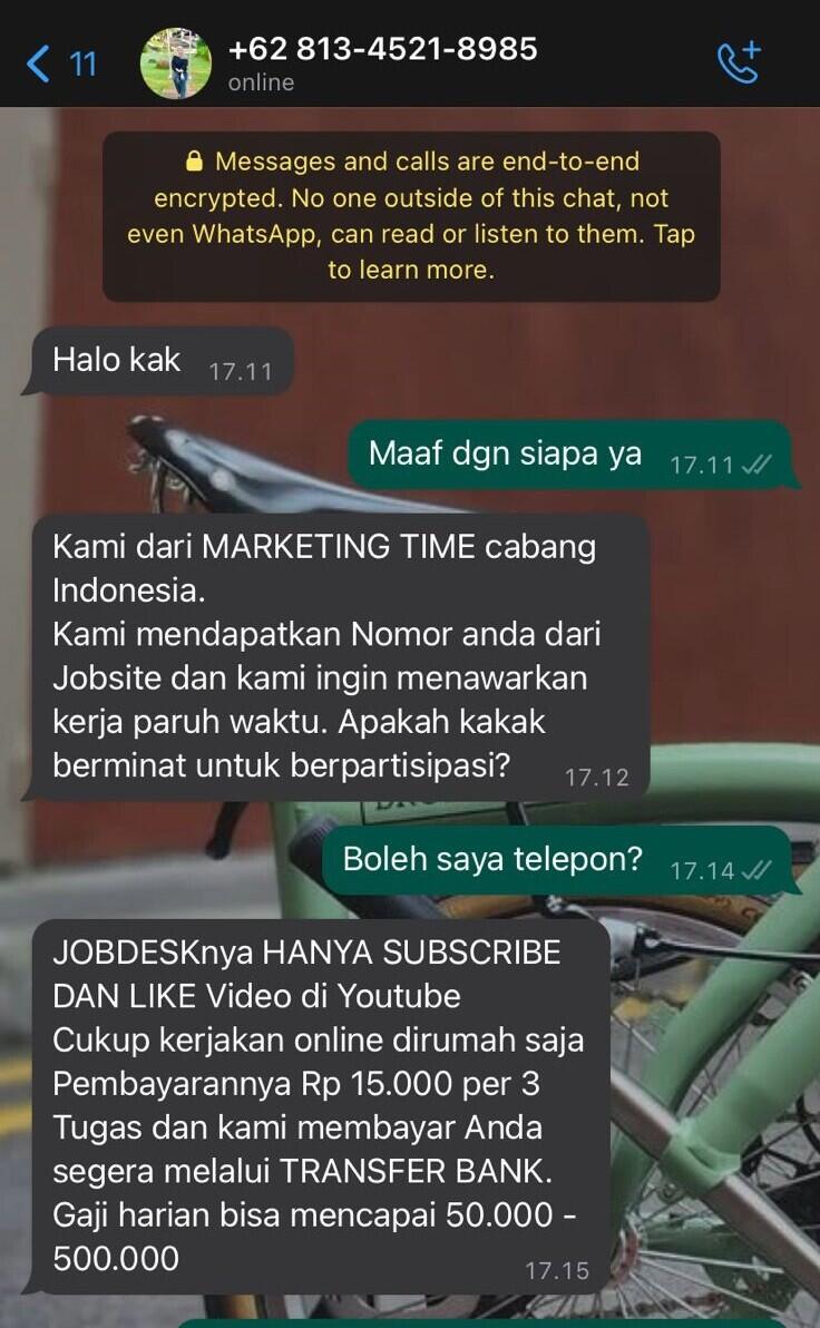Modus Penipuan Menawarkan Pekerjaan Freelance