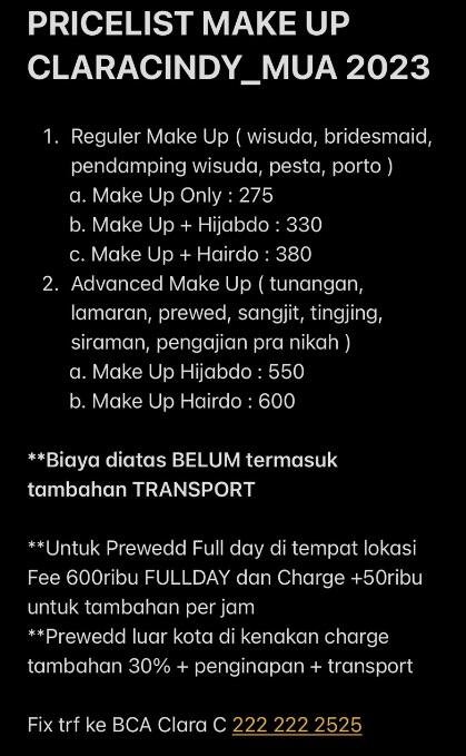CLARA CINDY MAKEUP ARTIST SEMARANG