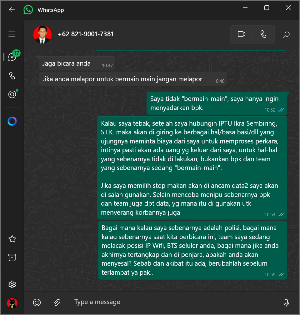 Mengetuk hati sorang penipu. Apakah dapat??