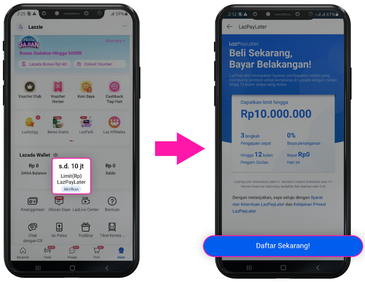 syarat & daftar lazada paylater denganmudah