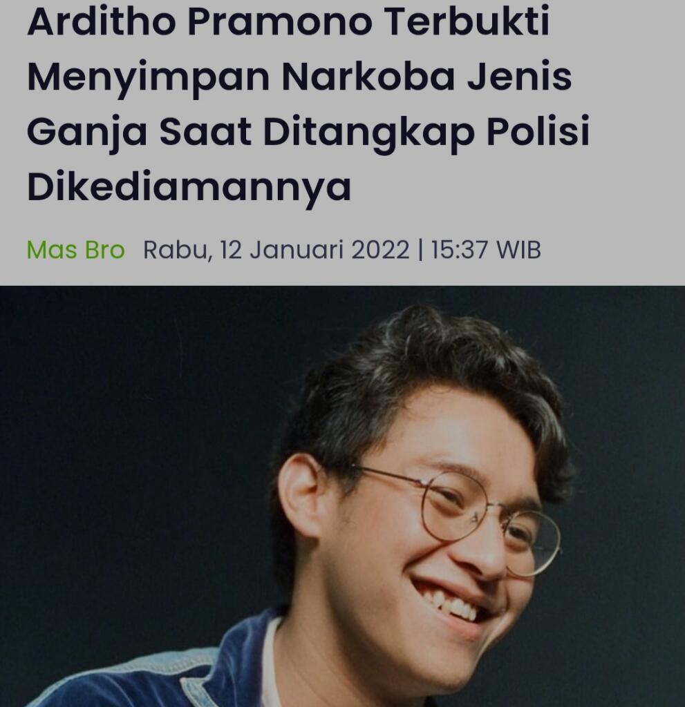 Arditho Pramono Ditangkap Karena Ganja Gan.. 