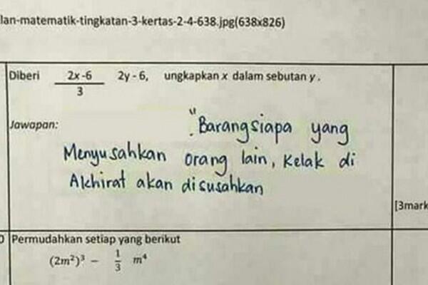 7 Jawaban Siswa Kocak Saat Ujian