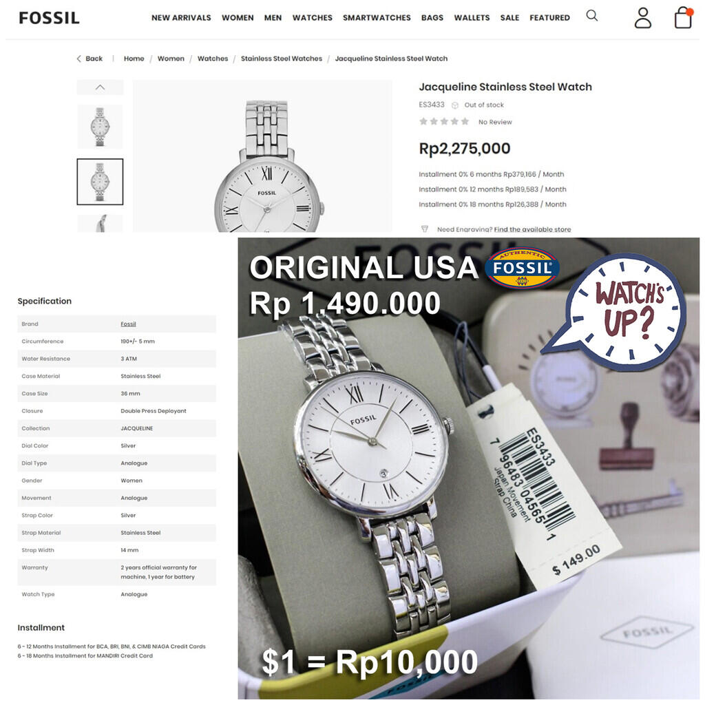 Jam Tangan Fossil Harga 1 Jutaan