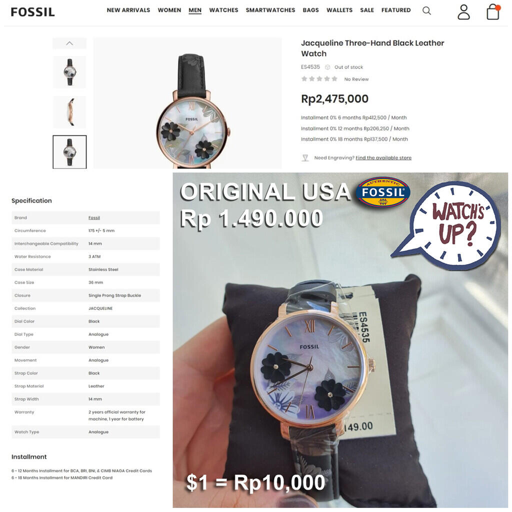 Jam Tangan Fossil Harga 1 Jutaan