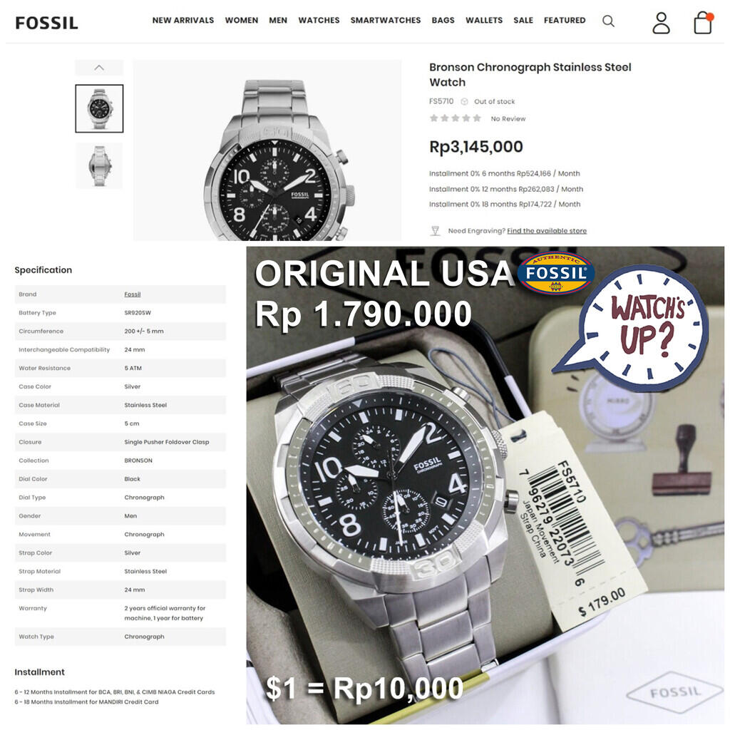 Jam Tangan Fossil Harga 1 Jutaan