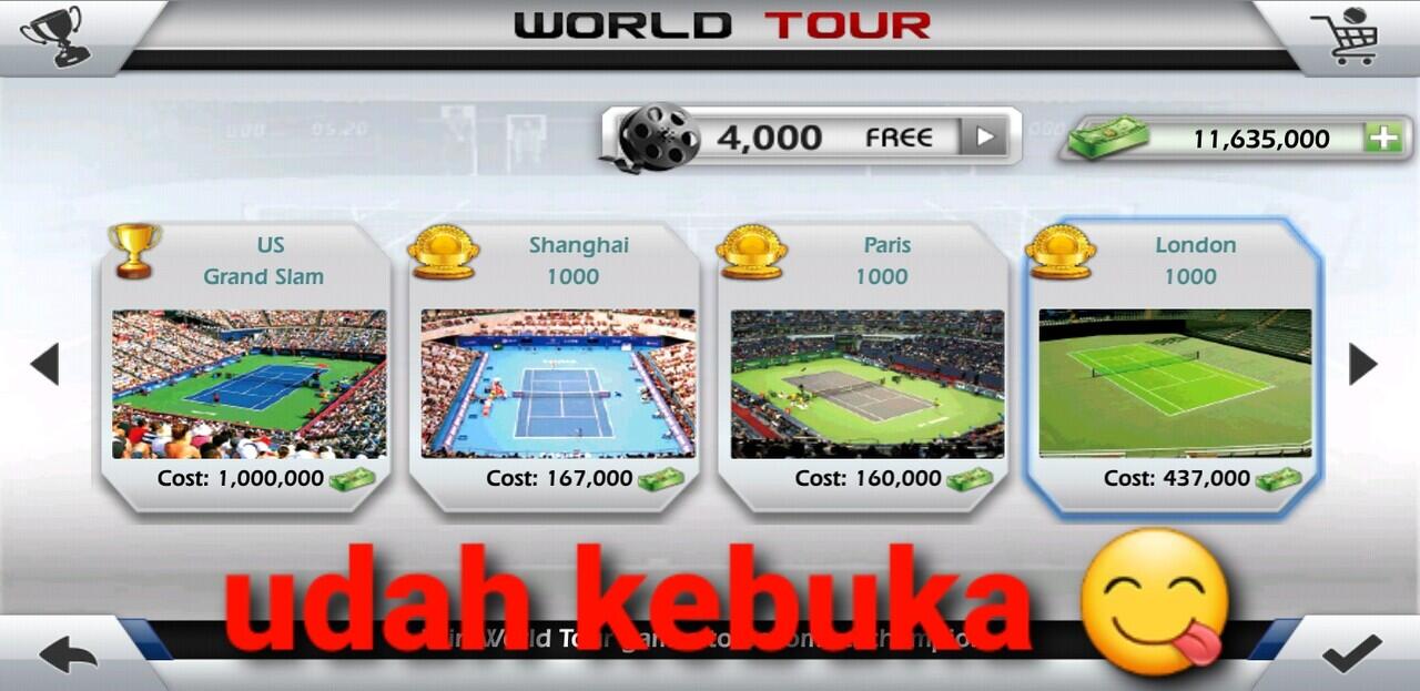 Bertanding Semua Turnamen di Game Tennis 3D