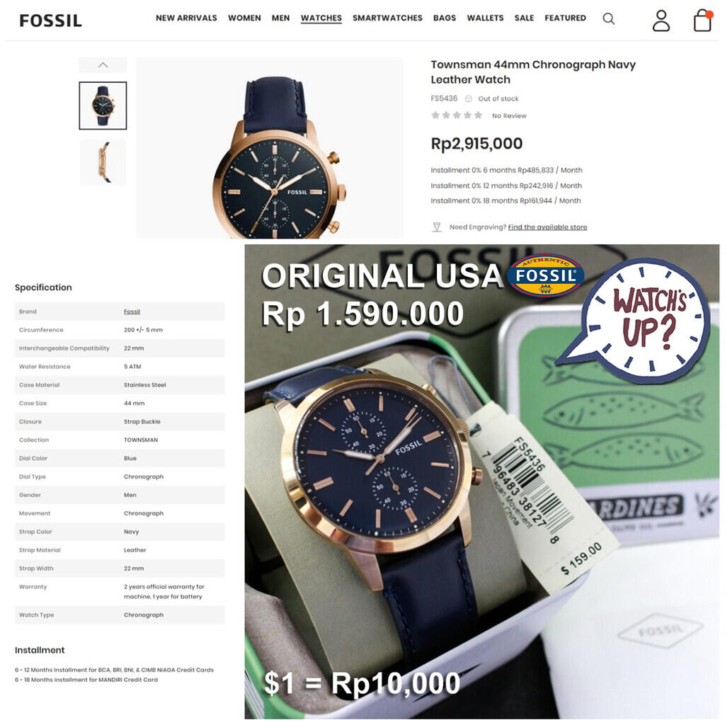 Jam Tangan Fossil Harga 1 Jutaan