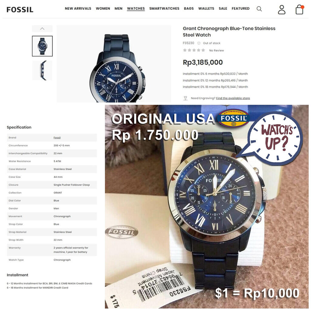 Jam Tangan Fossil Harga 1 Jutaan