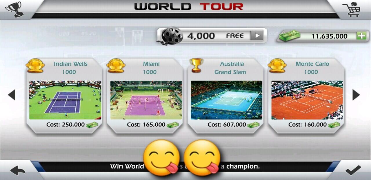 Bertanding Semua Turnamen di Game Tennis 3D