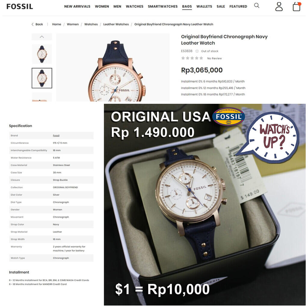Jam Tangan Fossil Harga 1 Jutaan