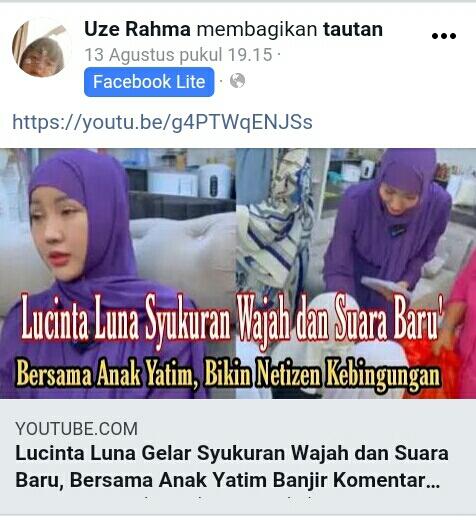 KISAH HIDUP DAN SISI LAIN LUCINTA LUNA 