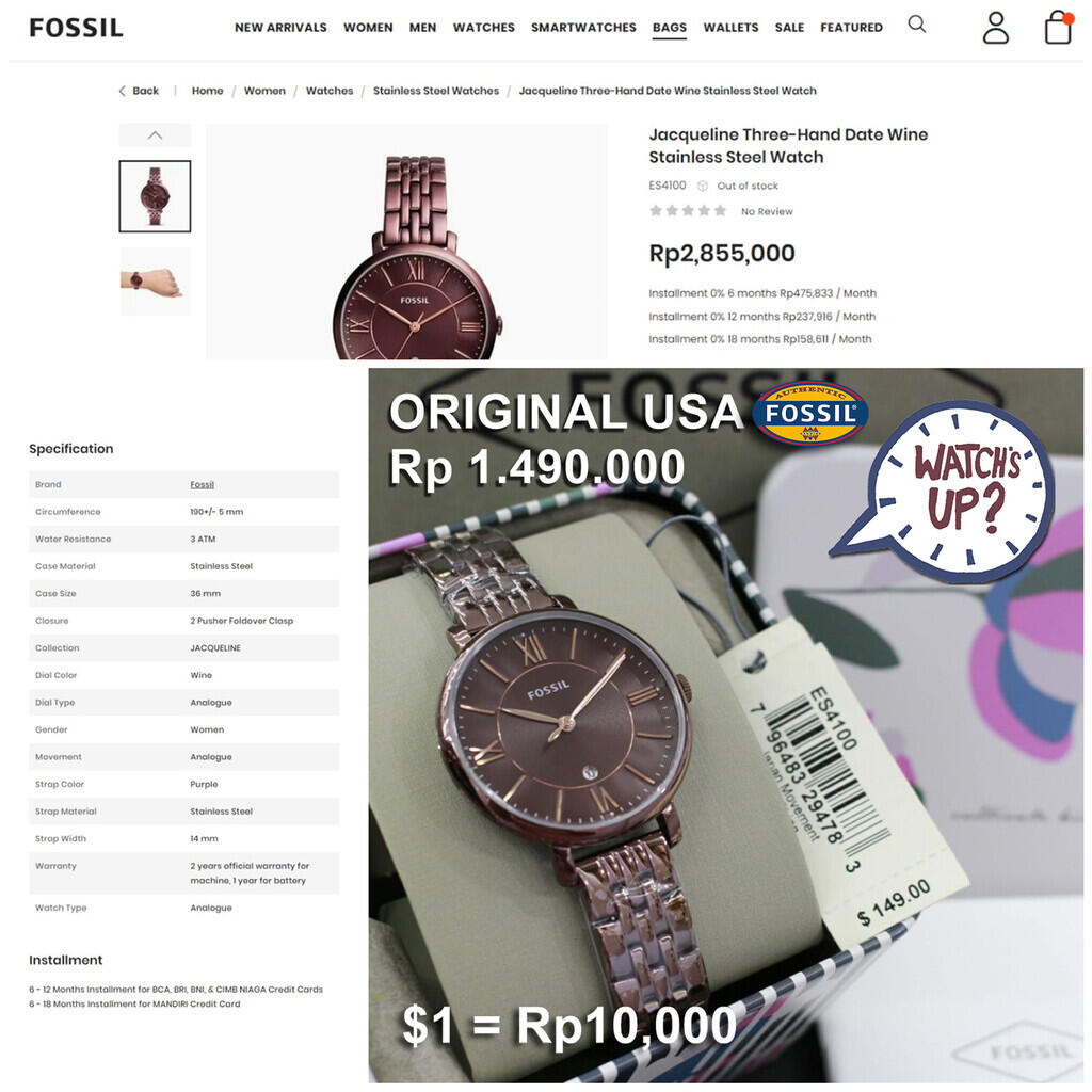 Jam Tangan Fossil Harga 1 Jutaan