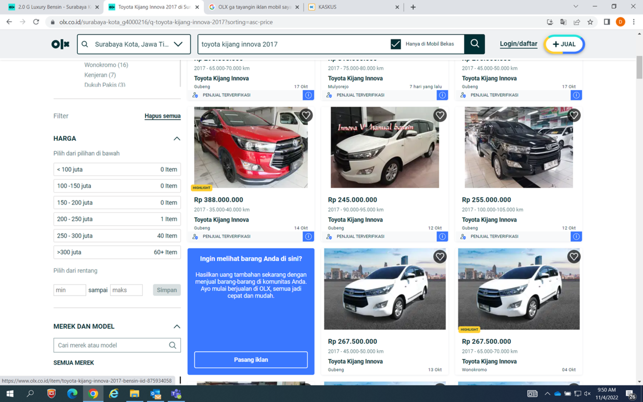 Hati2 pasang iklan mobil di OLX - Iklan ga tayang