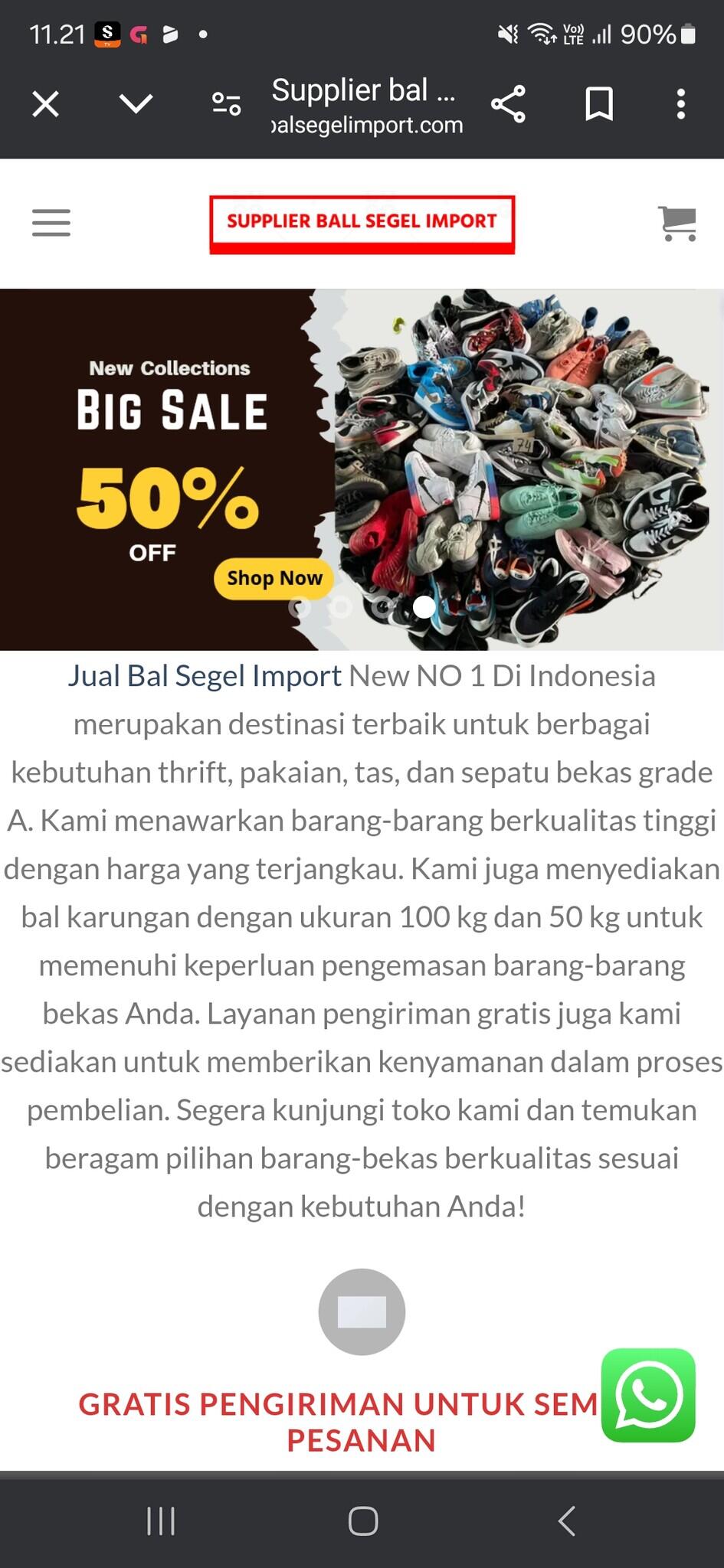 Penipuan suplier bal segel import