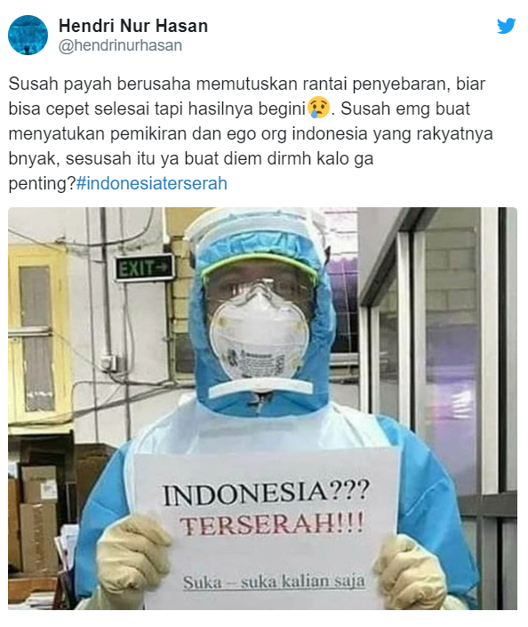 Tagar Indonesia Terserah Trending Topik Di Medsos