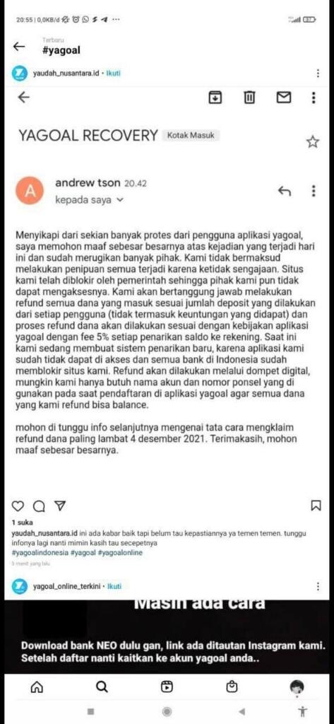 Tumbang Juga Aplikasi YAGOAL!!! 