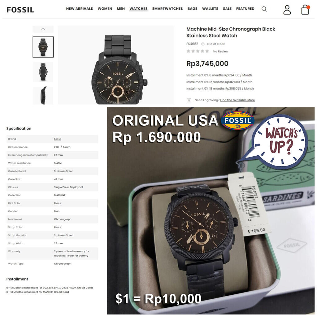 Jam Tangan Fossil Harga 1 Jutaan