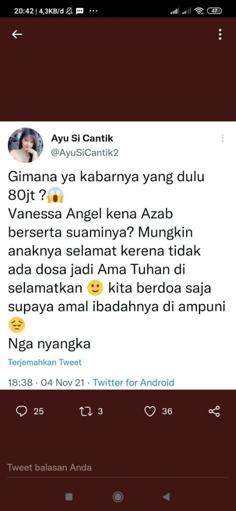 Vanessa Tewas Banyak Komentar Ganas! Miris! 