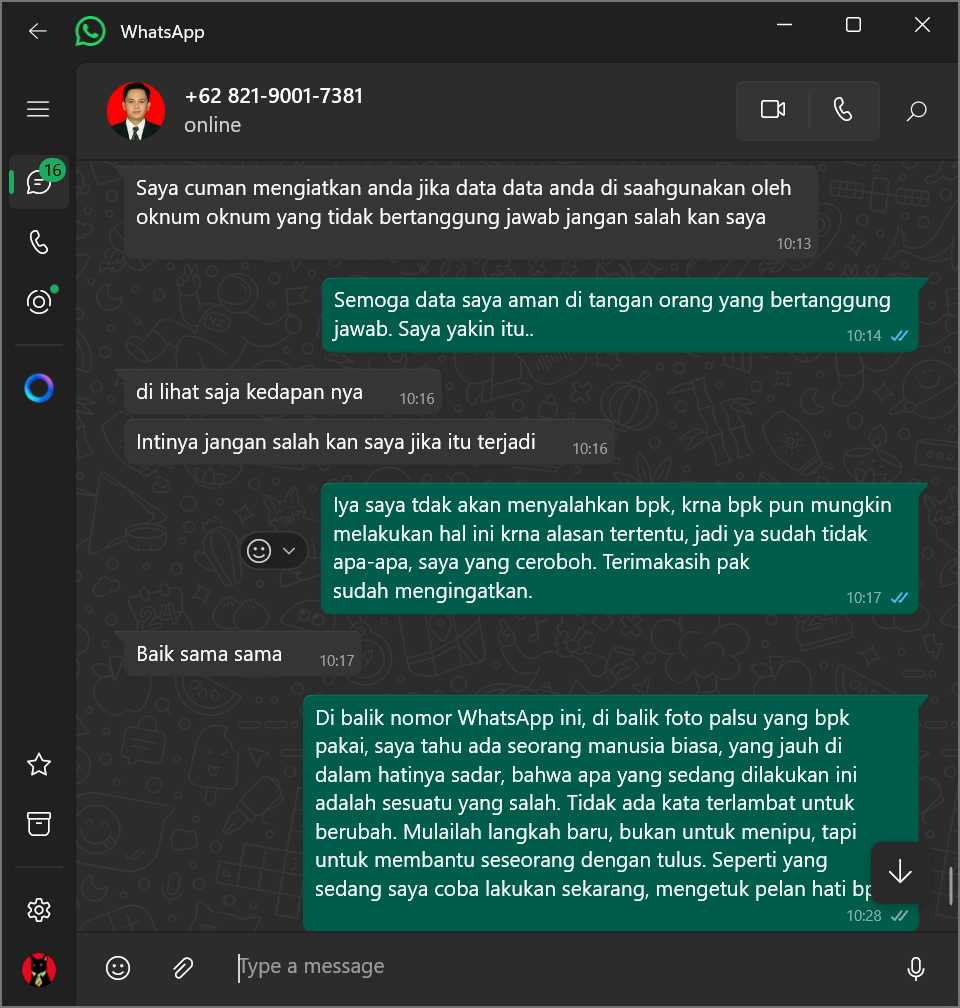 Mengetuk hati sorang penipu. Apakah dapat??