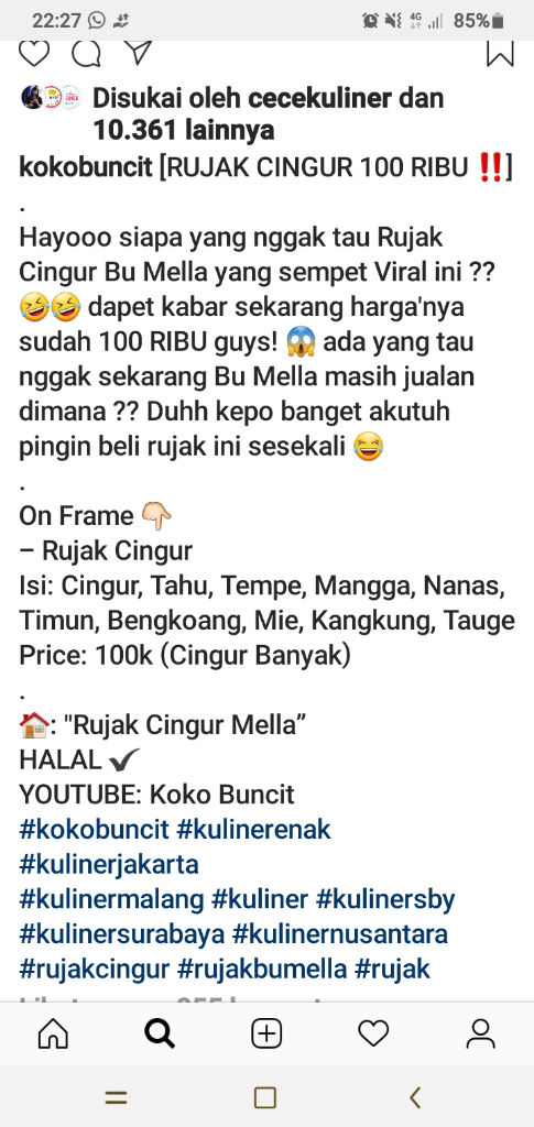Masih Ingat Dengan Rujak Cingur Ini, GanSis