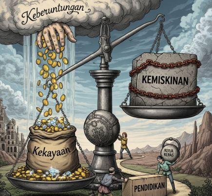 Miskin & Kaya cuma Keberuntungan,