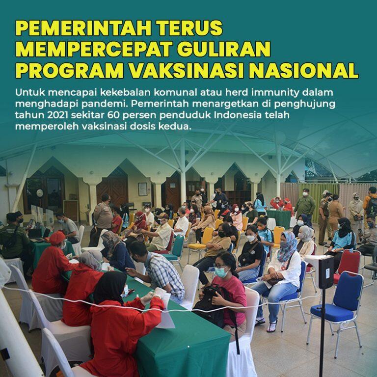 Pemerintah Terus Mempercepat Guliran Program Vaksinasi Nasional