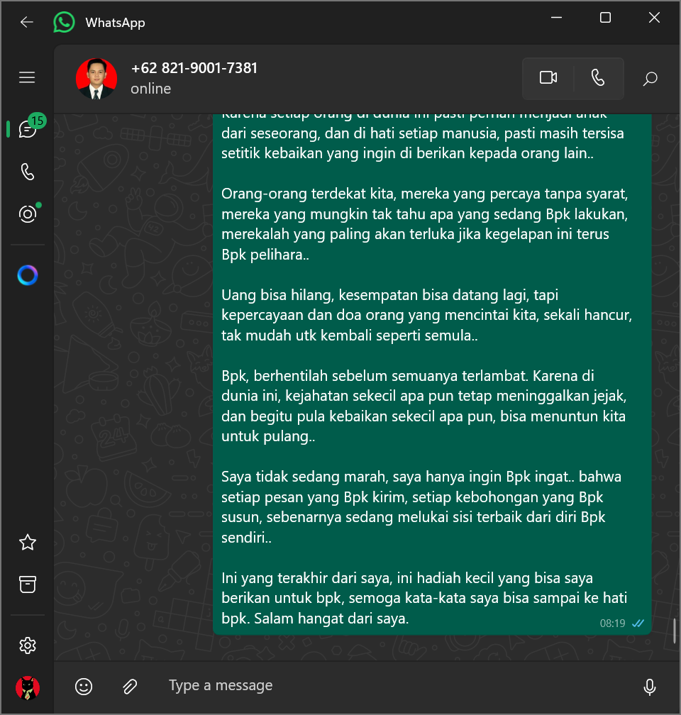 Mengetuk hati sorang penipu. Apakah dapat??