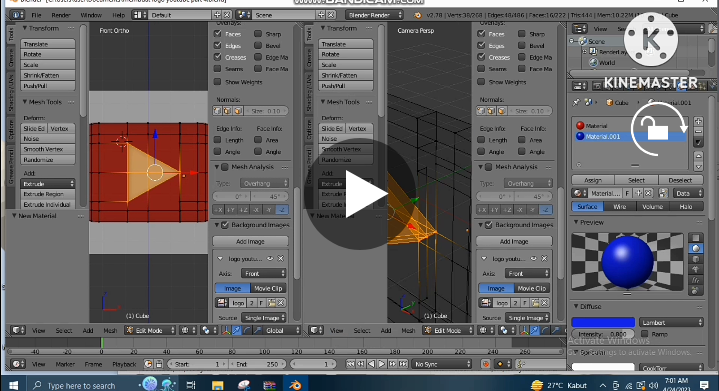 Cara Memberi Material Pada Logo Youtube Mengpakai Blender 3D