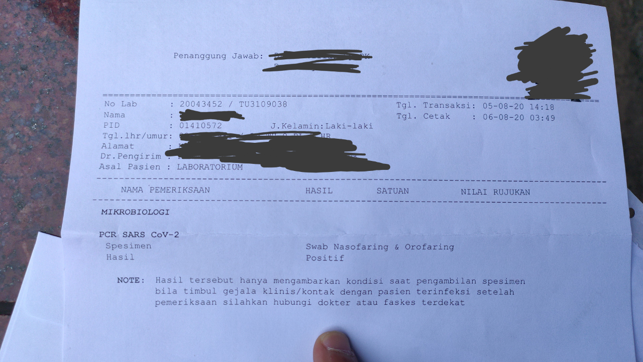 Ane sebagai Orang Tanpa Gejala ( OTG )