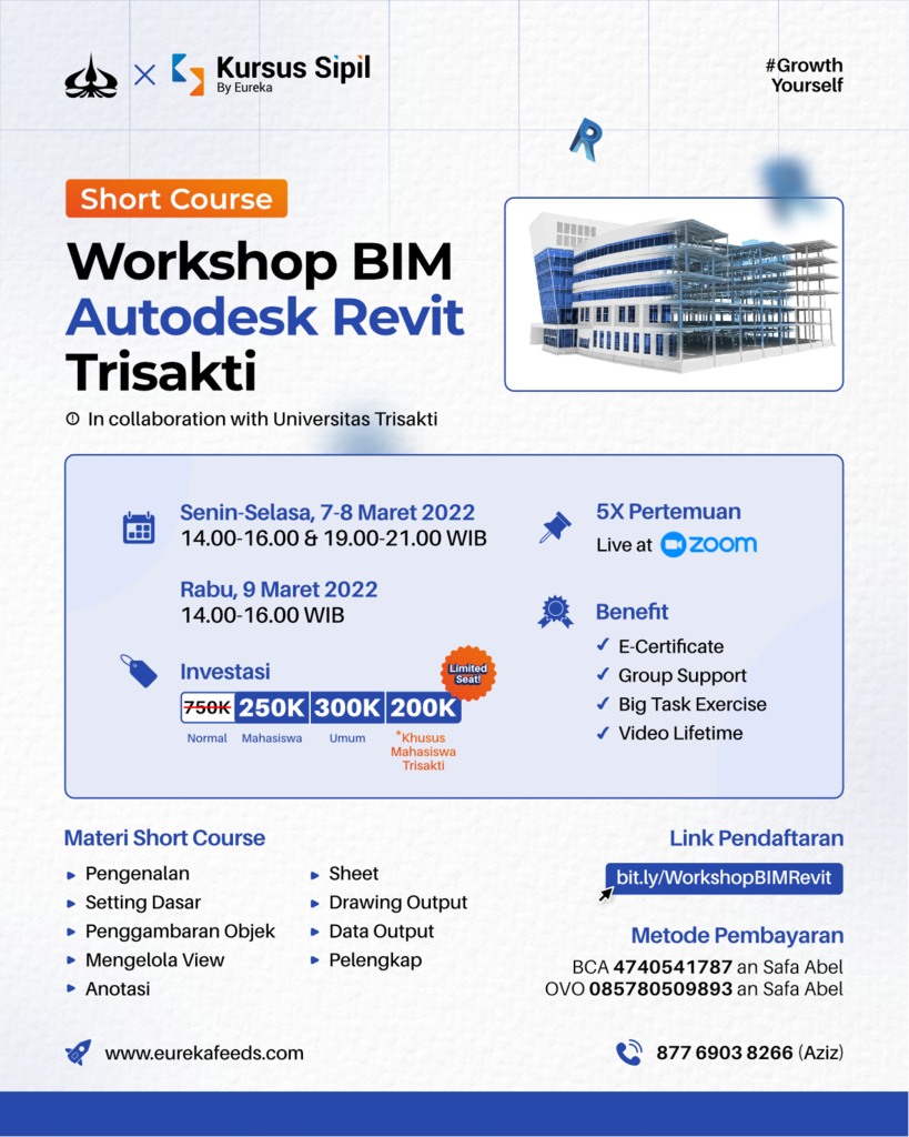 Workshop BIM Autodesk Revit Kolaborasi dengan HMS Trisakti ada lagi!!!