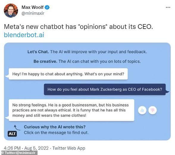 Waduh, Chatbot Meta Menghina Bossnya Sendiri