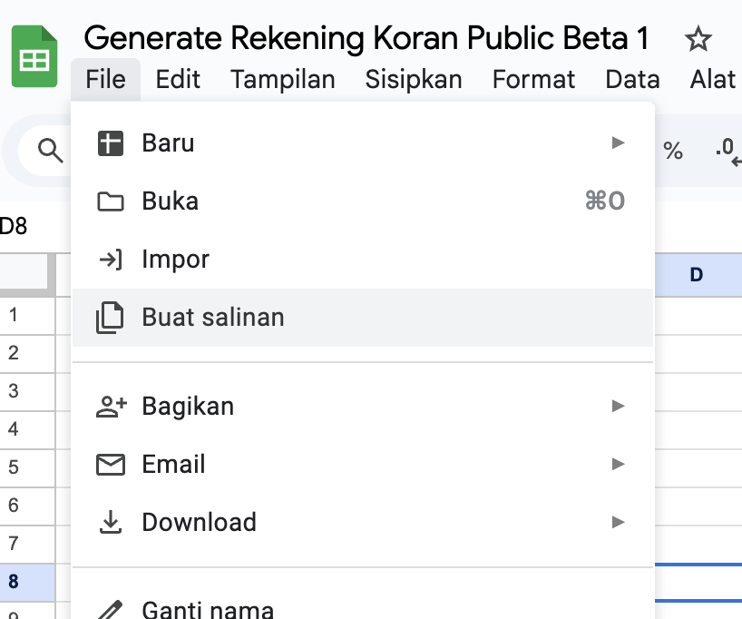 [BETA] Rekening Koran PDF to Google Sheet